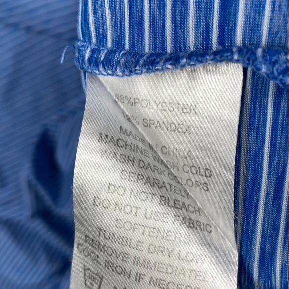 Footjoy Fj Golf Polo Shirt Men's Large Blue Striped Athletic Performance Causal - Picture 9 of 11